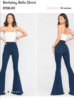 Show Me Your MuMu Dark Blue Berkeley Bells Short Flare Jeans